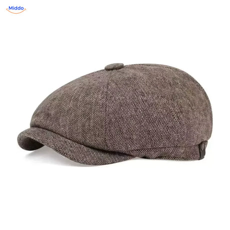 Heritage Eight flat cap, Small check khaki