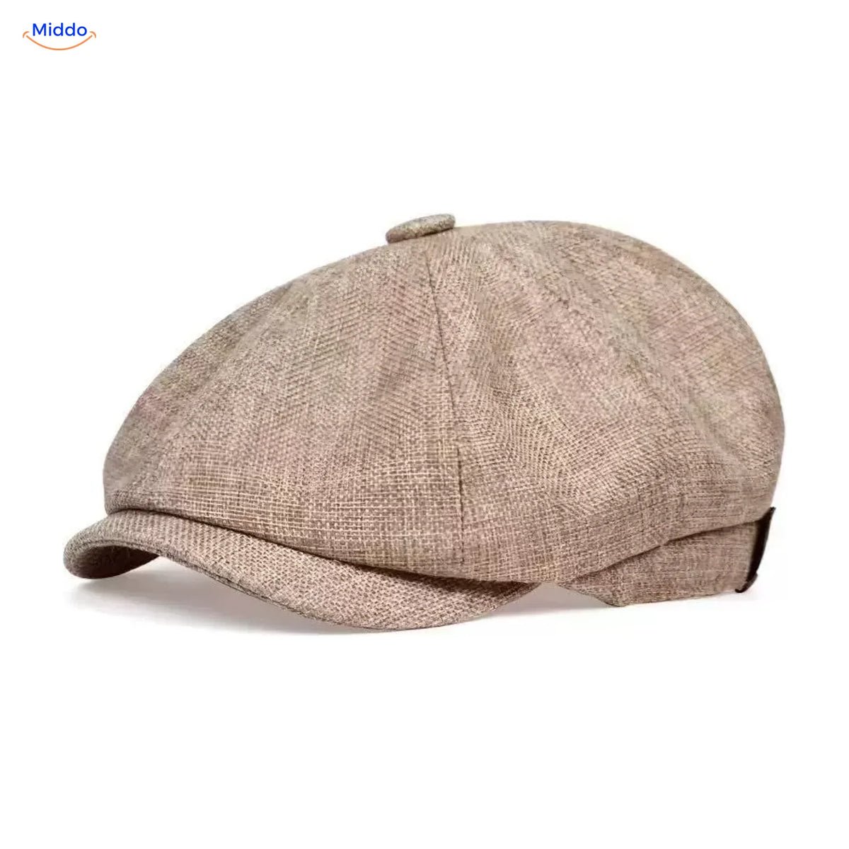 Heritage Eight flat cap, Linen beige
