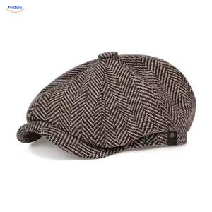 Heritage Eight flat cap, Twill khaki