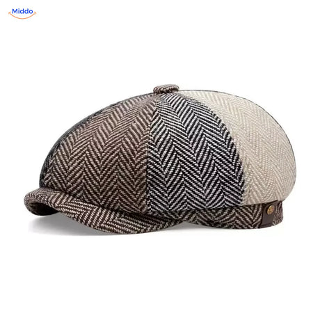 Heritage Eight flat cap, Twill color block
