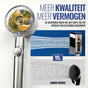 PowerShower shower head demonstrating increased water pressure and flow performance