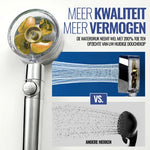 PowerShower shower head demonstrating increased water pressure and flow performance