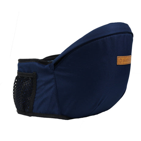 Baby hip carrying solution in rich blue color with ergonomic back support design.
