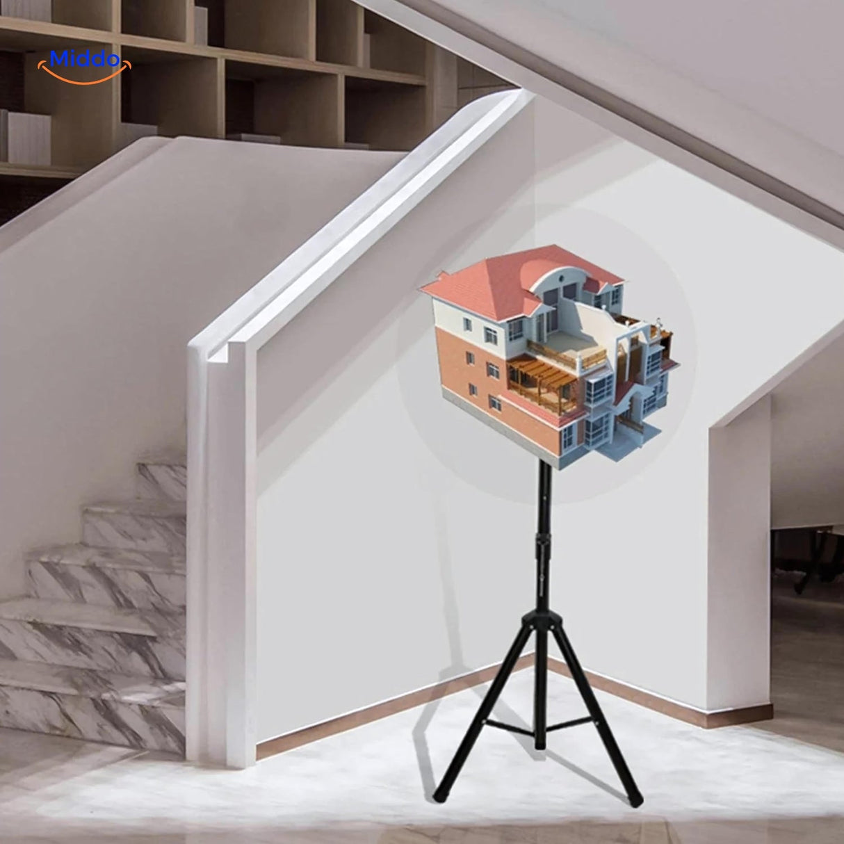 HoloGlide advertising fan displaying holographic visuals in retail