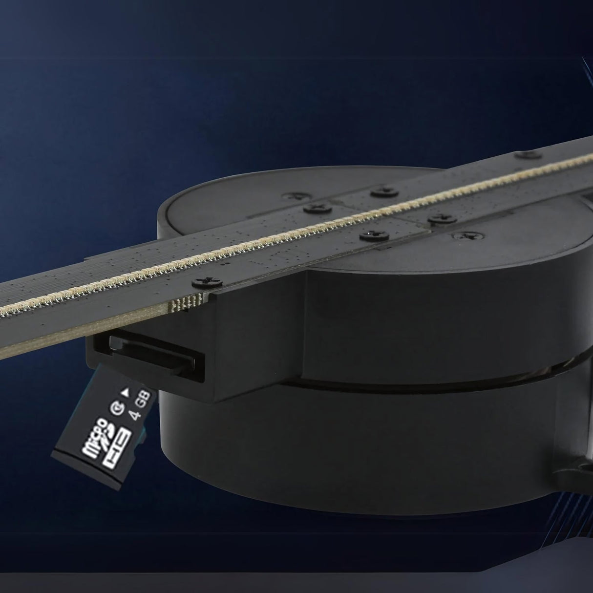 Installing memory card into HoloGlide 3D holographic fan