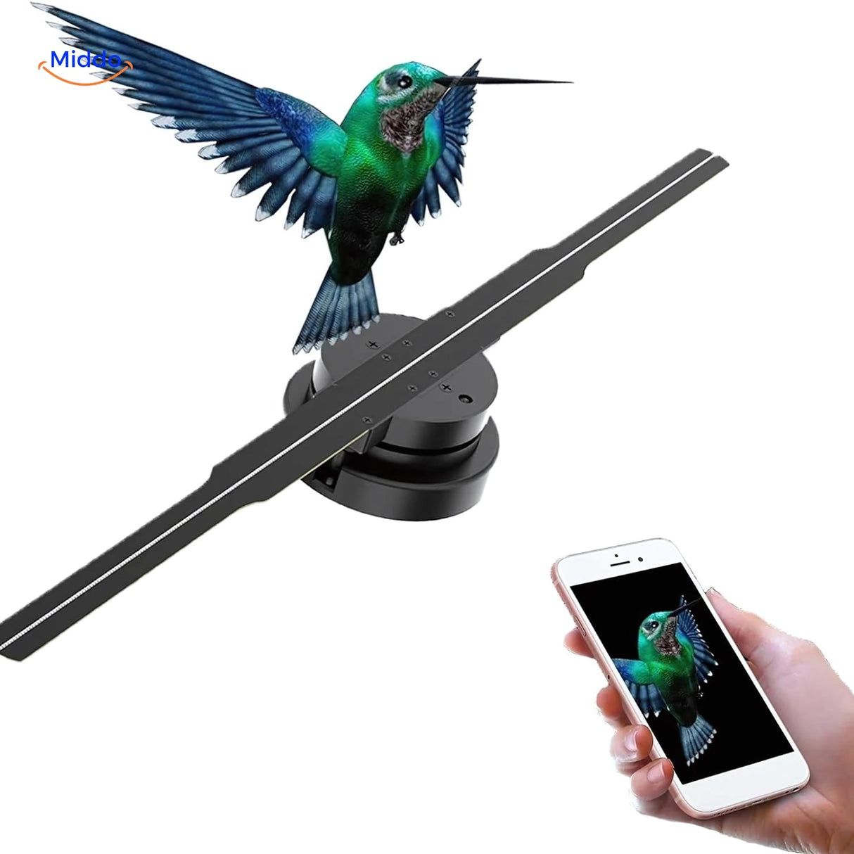 HoloGlide 3D holographic fan 43cm size and specifications