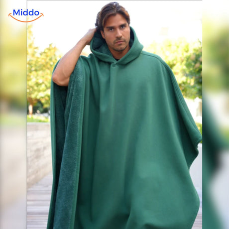ShadowHood classic black hooded cape with elegant unisex design.