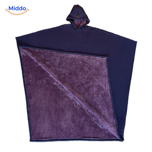 ShadowHood hooded cape in forest camouflage, warm tactical style.