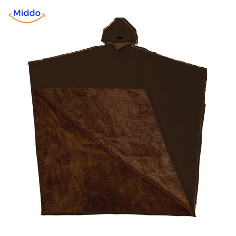 ShadowHood hooded cape in soft rose pink with fleece comfort.