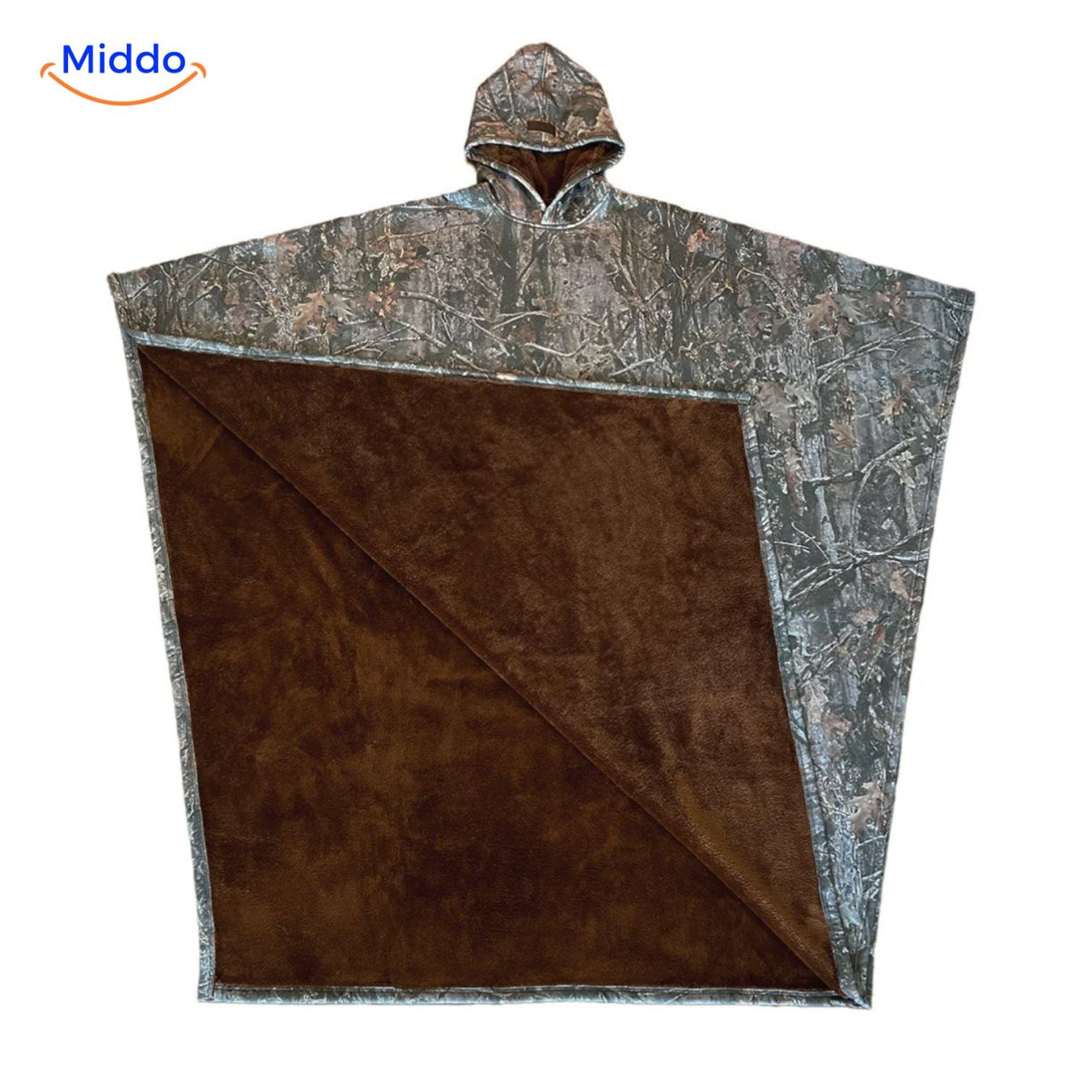 ShadowHood cape in sand beige with super soft polar fleece.