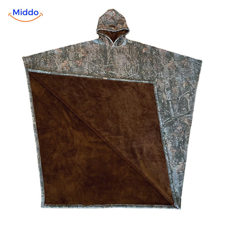 ShadowHood cape in sand beige with super soft polar fleece.