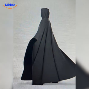 ShadowHood hooded cape in white, comfortable reversible blanket style.