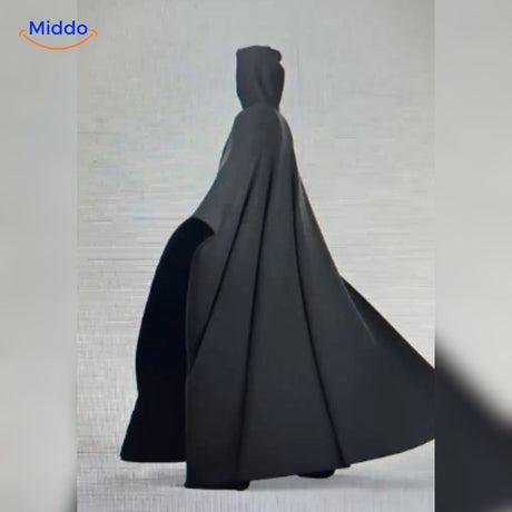 ShadowHood hooded cape in white, comfortable reversible blanket style.