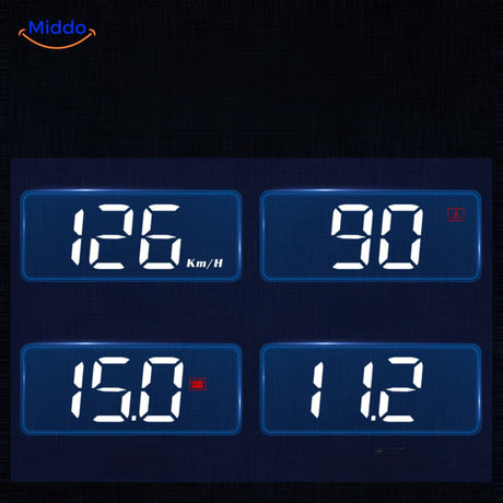 Visiopro HUD with OLED screen displaying GPS speed data and vehicle metrics
