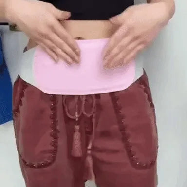 Huggy pad with massage therapy function for menstrual cramp relief.