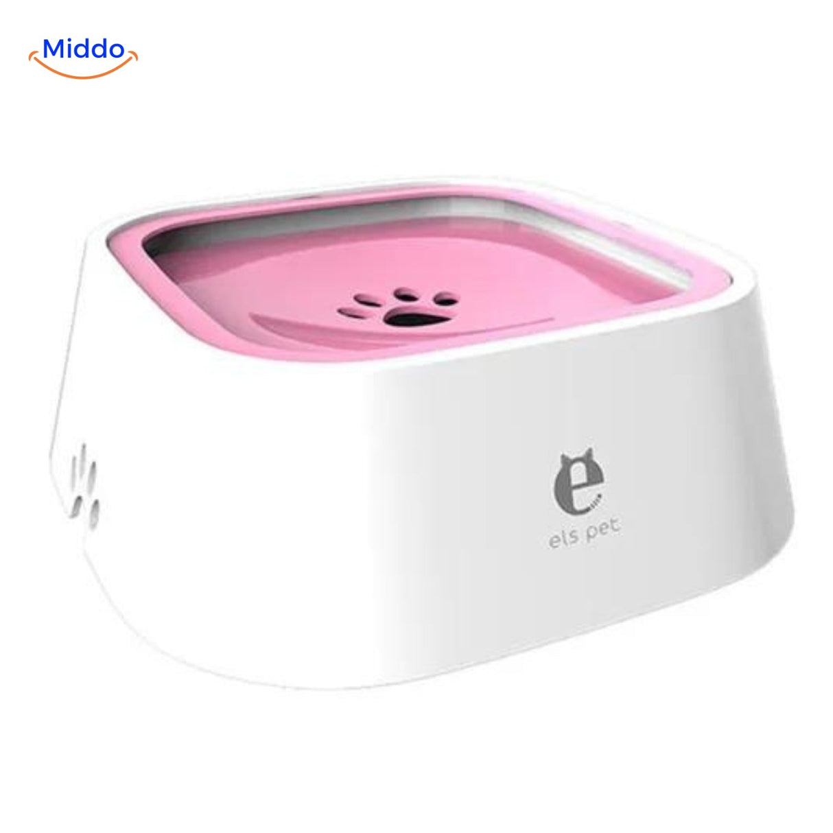 HydroPaws anti-splash water bowl in pink, 1.5L size for dogs.