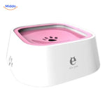 HydroPaws anti-splash water bowl in pink, 1.5L size for dogs.