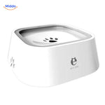 HydroPaws anti-splash water bowl in white, 1.5L capacity for pets.