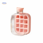 Pink ice bottle cooler featuring modular ice block design