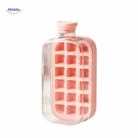 Pink large-capacity ice bottle cooler with block design