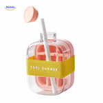 Pink ice bottle with straw and cool summer strap attachment