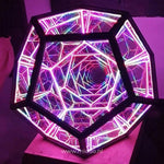 Infinity light sphere with soft pink glow and dimensional 3D effect.