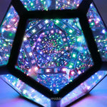 Infinity 3D lamp displaying multiple color options in multicolor mode.