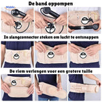 Step-by-step guide to inflate and adjust the lumbar support belt.