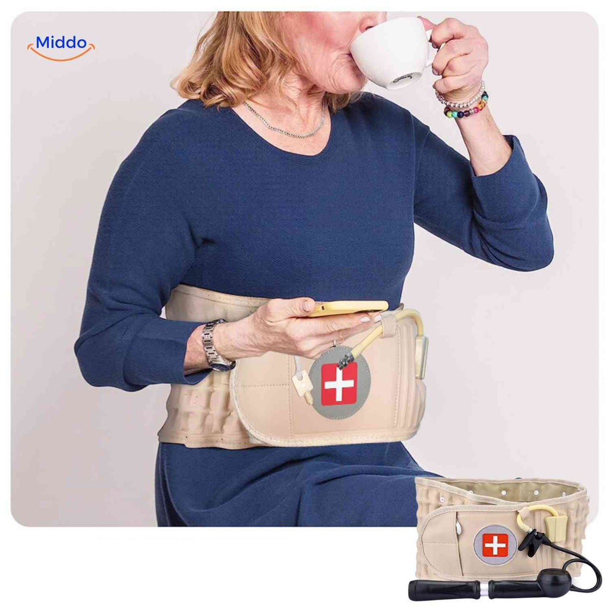 Inflatable back support belt with comfort fit for lower back pain relief.