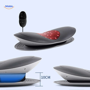 Infrared heat back massager with adjustable 10cm height for targeted relief.
