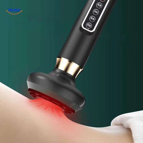 Electric gua sha with infrared therapy for muscle pain relief and tissue healing.