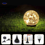 Installation process for solar LED lamp with ground stake.