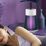 InstaZap mosquito lamp mounted in bedroom protecting against flying insects indoors.
