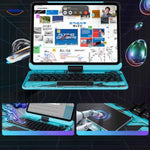 iPad keyboard case with 360-degree rotation capability.