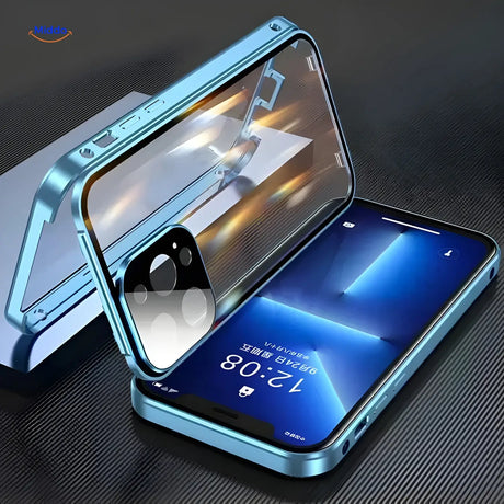 WonderCase iPhone case in blue with dual-protection technology.