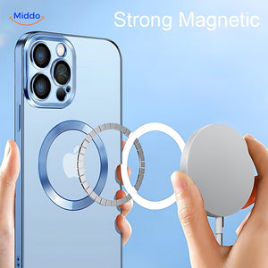 iPhone protective case with integrated magnetic ring for secure phone mounting.