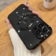 Black iPhone protective case with enhanced corner bumpers and impact resistance.