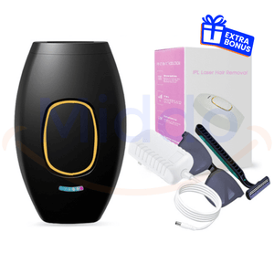 Black IPL hair remover product display view.