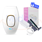 White IPL hair remover product display view.