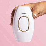 White IPL hair remover device showing sleek modern design.
