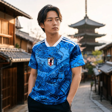 Japan 2026 World Cup supporter jersey in blue national colors.