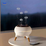 Jellyfish diffuser in evening mode with remote control for easy operation.