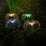 JellyGlow solar-powered jellyfish light with dynamic color-changing fiber optic effects