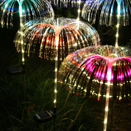 JellyGlow fiber optic jellyfish light with extended illumination and multiple color effects
