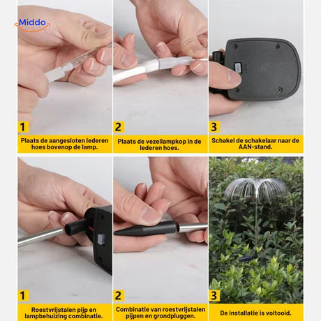 JellyGlow solar jellyfish light installation steps and assembly instructions for garden setup