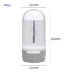 JellyGlow speaker full view with dimensions and measurements labeled in millimeters.