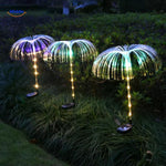 JellyGlow fiber optic jellyfish light displaying white and blue color-changing illumination