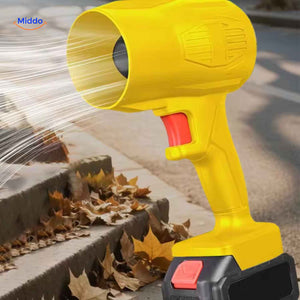 Cordless blower offers extended 120-150 minute battery life at high speed.
