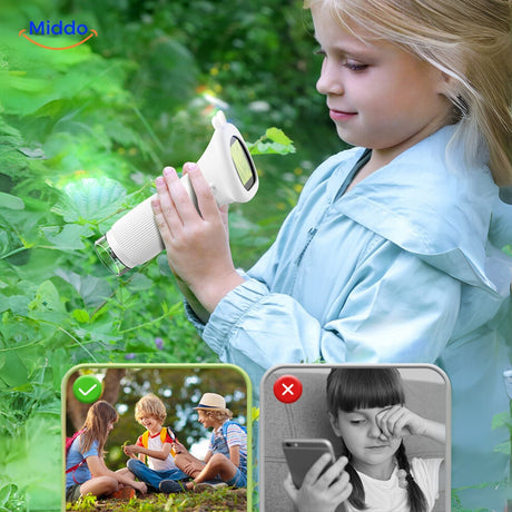 Digital kids microscope with 1000x magnification and 2MP pixel resolution.