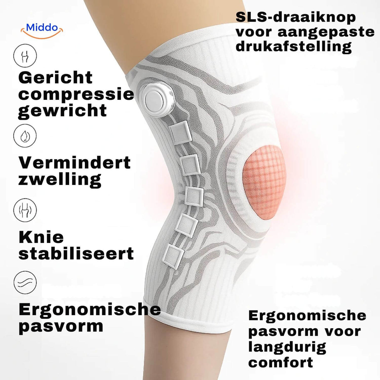 FlexiGuard knee brace with easy-to-adjust straps for personalized comfort fit.